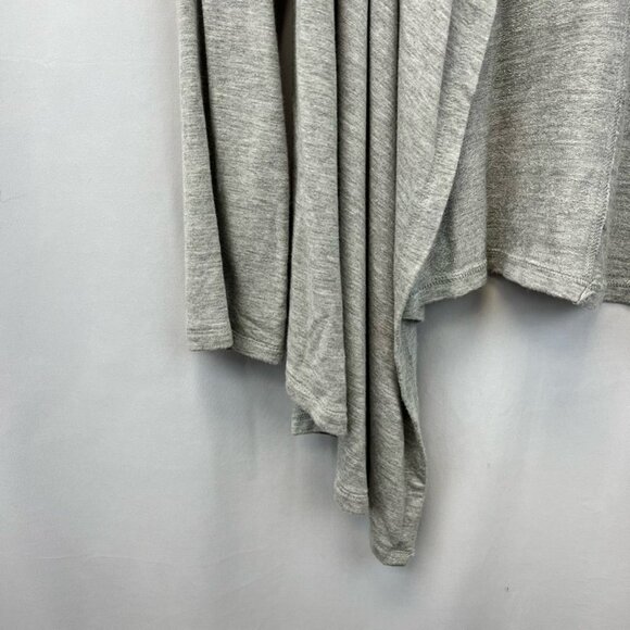 Joan Vass Womens Cardigan Sweater Gray Long Sleeve Open Front Waterfall Knit M - Picture 9 of 11